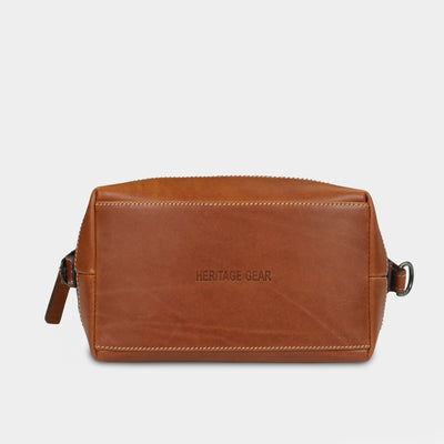 Georgia Bulldogs Waxed Leather Shave Bag