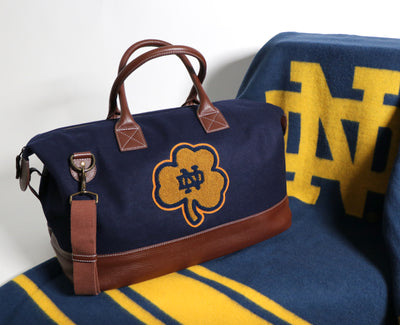 Notre Dame Fighting Irish Clover Weekender Duffle Bag & Jacquard Blanket Set