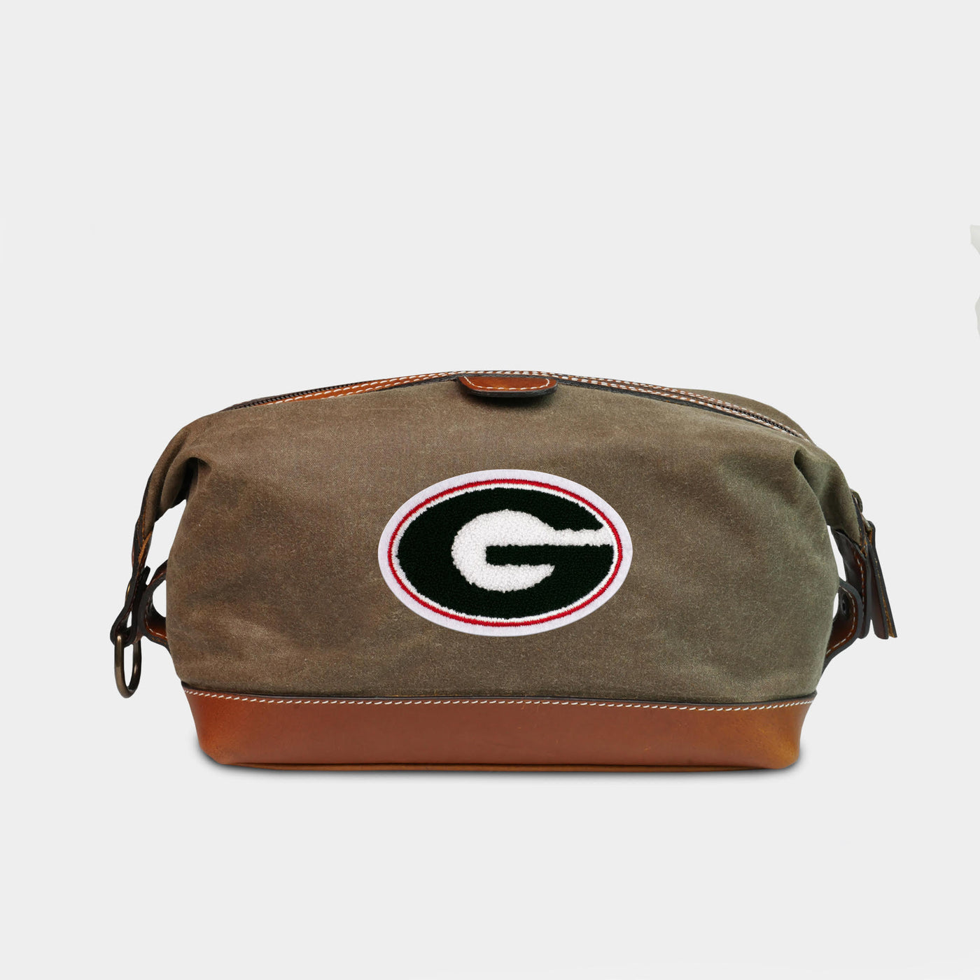 Georgia Bulldogs Waxed Leather Shave Bag